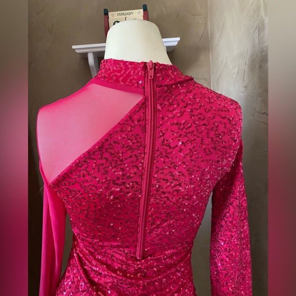 Weissman Dance dress red sequin costume Me Against The Music 12192 Child LC - Picture 14 of 16